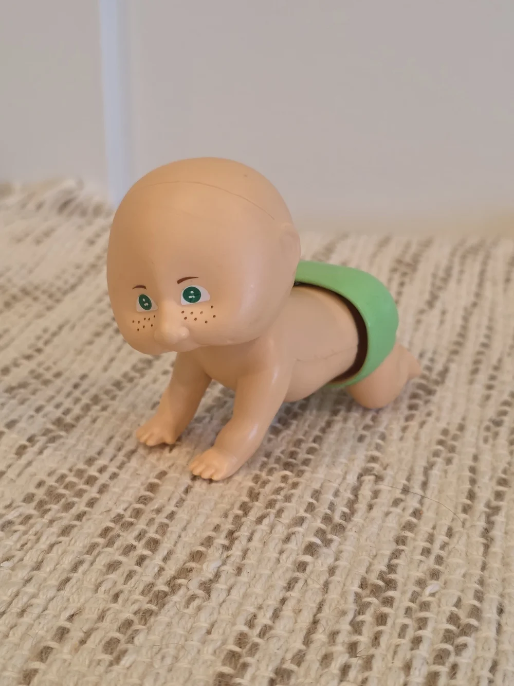 Vintage 1983 Cabbage Patch Green-Diaper Baby Crawling Doll Toy
